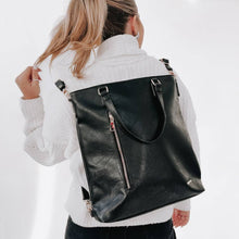 Load image into Gallery viewer, Upper East Side Vegan Leather Backpack &amp; Crossbody Tote Bag
