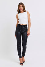 Load image into Gallery viewer, Judy Blue Faux Leather &amp; Denim Skinny Jeans
