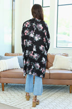 Load image into Gallery viewer, Michelle Mae Black and Pink Floral Kimono
