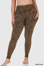 Load image into Gallery viewer, ZENANA PLUS MINERAL WASH WIDE WAISTBAND FULL LEGGINGS WITH POCKETS
