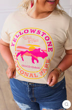 Load image into Gallery viewer, YELLOW STONE NATIONAL PARK ON OVERSIZED TEE, BEIGE
