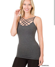 Load image into Gallery viewer, ZENANA SEAMLESS TRIPLE CRISS-CROSS FRONT CAMI
