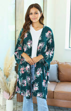 Load image into Gallery viewer, Michelle Mae Green and Pink Floral Kimono
