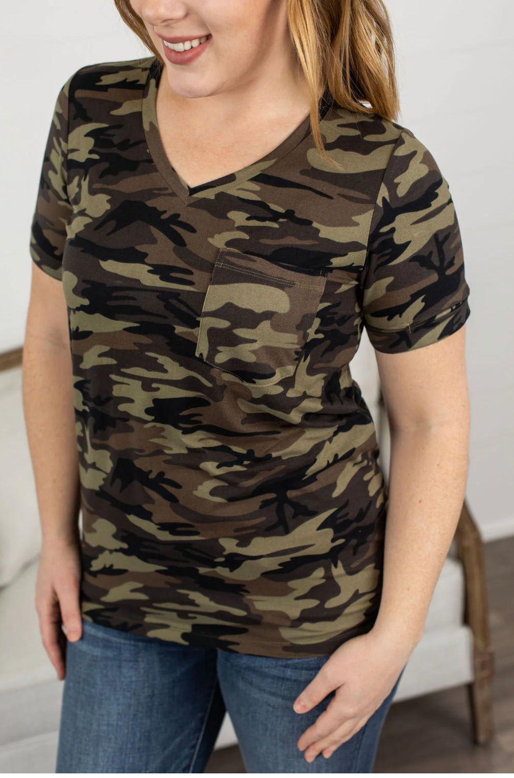 Michelle Mae Sophie Classic Pocket Tee - Camo