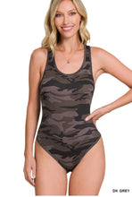 Load image into Gallery viewer, Zenana BRUSHED DTY CAMOUFLAGE RACER BACK TANK BODYSUIT
