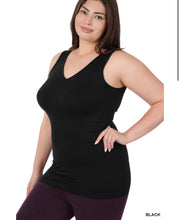 Load image into Gallery viewer, Zenana PLUS V-NECK SEAMLESS TANK TOP
