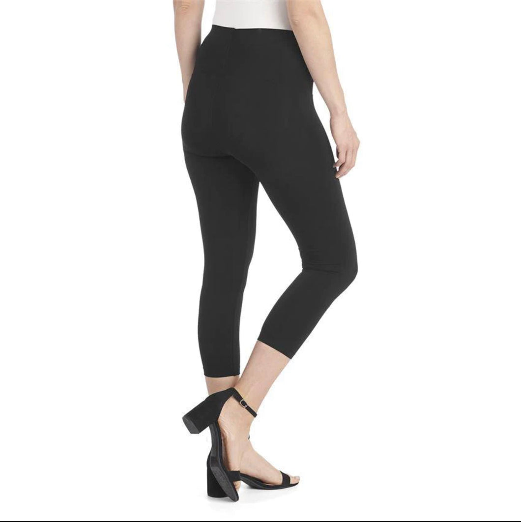 OMG Wide Waistband Capri Leggings - Black