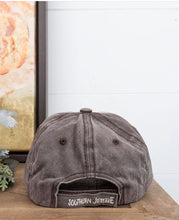 Load image into Gallery viewer, Girls Beige, Brown and Turquoise Distressed Hat
