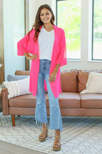 Load image into Gallery viewer, Michelle Mae Cover Up Kimono - Hot Pink Stripes
