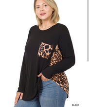 Load image into Gallery viewer, ZENANA CONTRAST SIDE PANEL LEOPARD FRONT POCKET TOP
