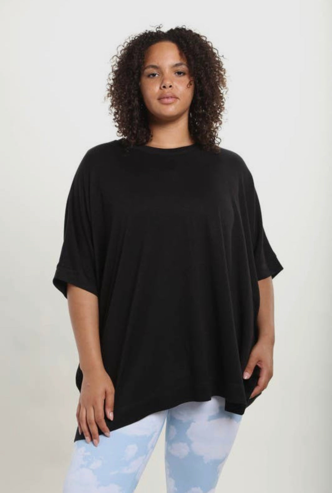 Plus Size Cape Shirt with Mid Sleeves