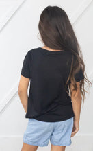 Load image into Gallery viewer, GIRLS&#39; THE RIGHT AMOUNT OF WESTERN TEE IN BLACK COLOR

