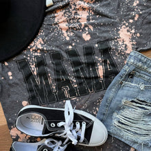 Load image into Gallery viewer, Mama Distressed Bleached Charcoal Graphic Tee
