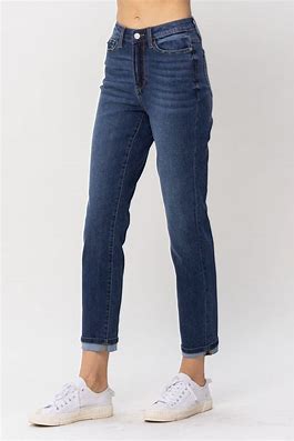 Judy Blue Dark Wash High Rise Cool Denim Boyfriend Jean