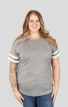 Load image into Gallery viewer, Michelle Mae Kylie Track Tee - Grey and White
