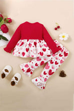Load image into Gallery viewer, Girls Heart Print Bow Detail Sweater and Flare Pants Set FINAL SALE
