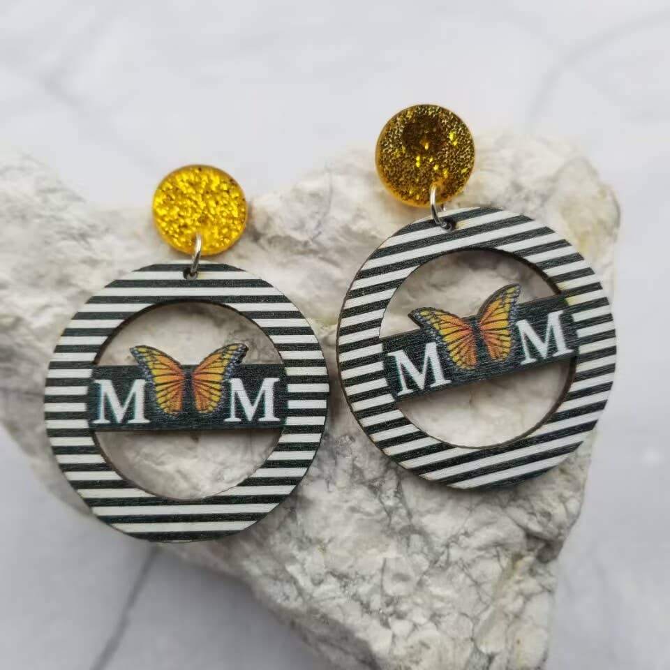 MOM Butterfly Earrings - Mothers Day
