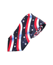 Load image into Gallery viewer, Wavy American Flag Novelty Tie

