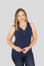 Load image into Gallery viewer, Michelle Mae Addison Henley Tank - Navy
