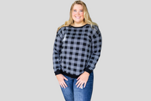 Load image into Gallery viewer, PLAID WITH ME LONG SLEEVES T-SHIRT, GREY - krisglamcloset
