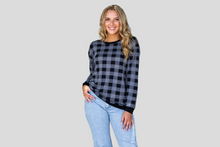 Load image into Gallery viewer, PLAID WITH ME LONG SLEEVES T-SHIRT, GREY
