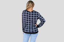 Load image into Gallery viewer, PLAID WITH ME LONG SLEEVES T-SHIRT, GREY
