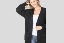 Load image into Gallery viewer, ZENANA PUFF SLEEVE POPCORN CARDIGAN WITH POCKETS
