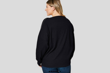 Load image into Gallery viewer, Black Ribbed Side-Zip Knit Top
