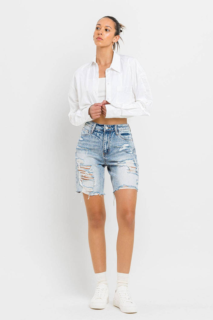 VERVET SUPER HIGH RISE BERMUDA SHORTS V2770 - krisglamcloset