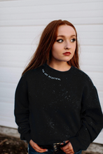 Load image into Gallery viewer, You Are Beautiful Black Bleached Sweatshirt
