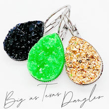 Load image into Gallery viewer, Big as Texas Teardrop Dangles: Green Collection -Earrings
