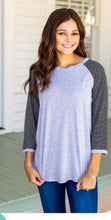 Load image into Gallery viewer, LIGHT GREY RAGLAN WITH BLACK STRIPE SLEEVES
