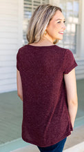 Load image into Gallery viewer, HOPE&#39;S HEATHERED SHORT SLEEVE TOP, MAROON
