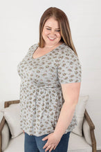 Load image into Gallery viewer, Michelle Mae Sarah Ruffle Top - Grey Floral
