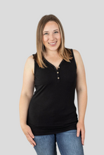 Load image into Gallery viewer, Michelle Mae Addison Henley Tank - Black
