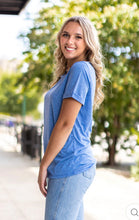 Load image into Gallery viewer, WEDGEWOOD BLUE CREWNECK CUFF TEE
