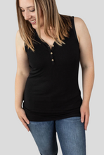Load image into Gallery viewer, Michelle Mae Addison Henley Tank - Black
