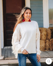 Load image into Gallery viewer, TOASTED MARSHMALLOW FRINGE SWEATER
