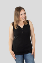 Load image into Gallery viewer, Michelle Mae Addison Henley Tank - Black
