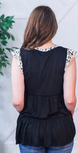 Load image into Gallery viewer, CASUAL SUNDAY BABYDOLL SLEEVELESS BLOUSE IN BLACK
