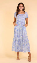 Load image into Gallery viewer, PASSPORT TO PARADISE LIGHT BLUE FLORAL MAXI DRESS
