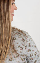 Load image into Gallery viewer, Michelle Mae Sarah Ruffle Top - Grey Floral
